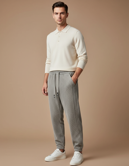 Pantalon Gris Côtelé Jogging Décontracté Homme - Cordé