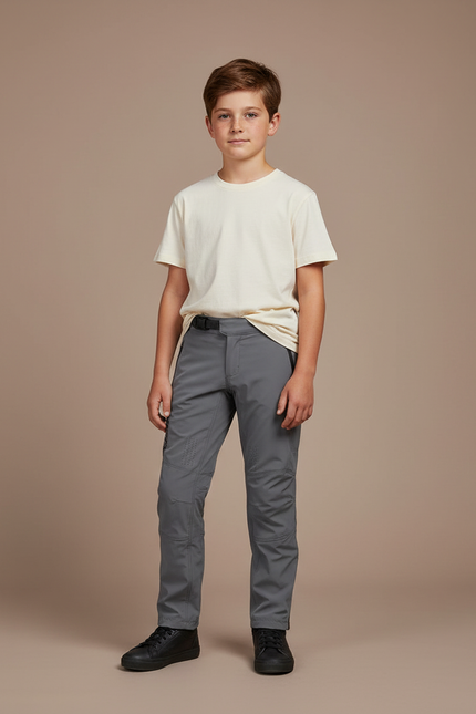 Pantalon Gris Technique Renforcé VTT Enfant - Polyester