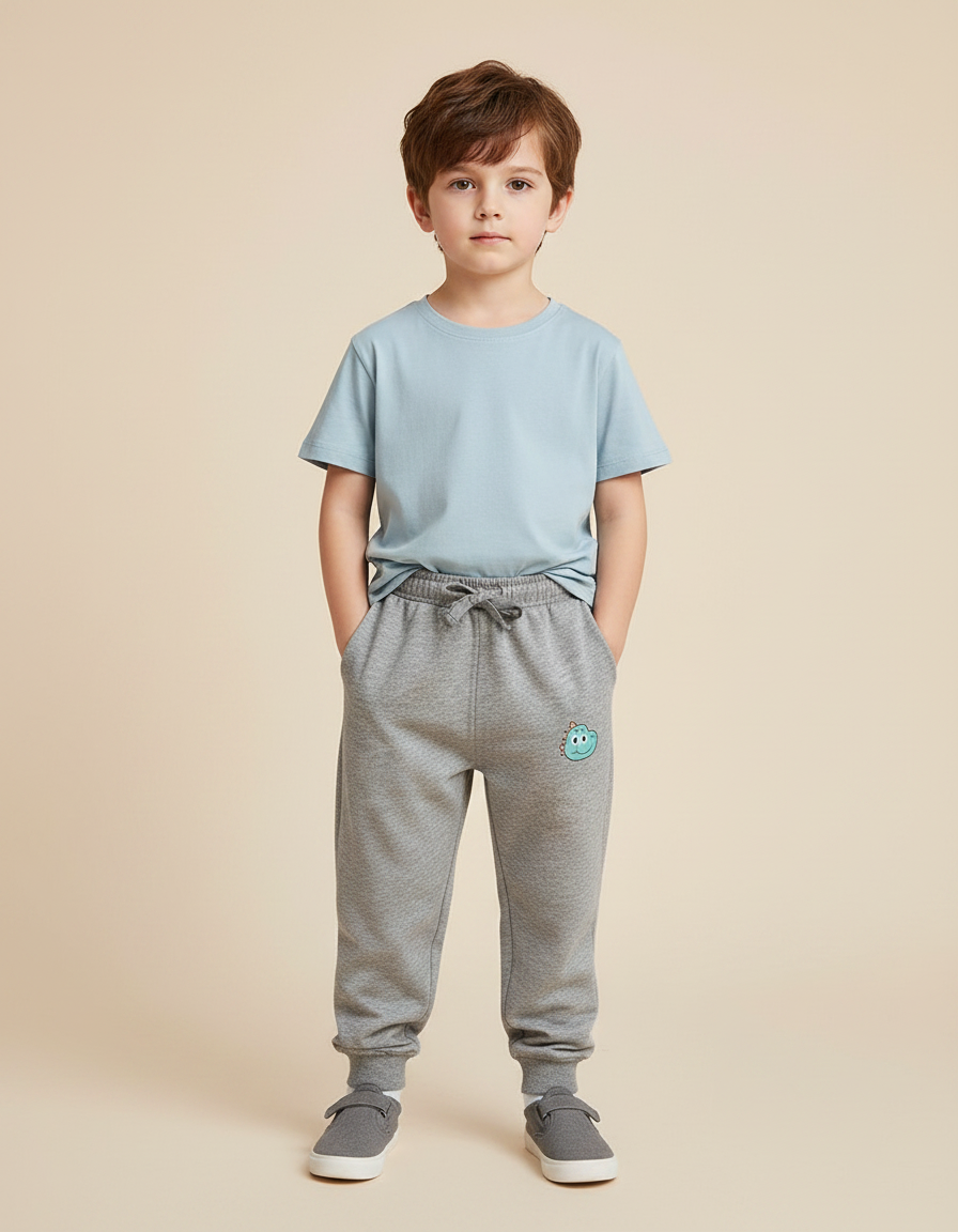 Pantalon Gris Molletonné Enfant Décontracté Sport Monstre