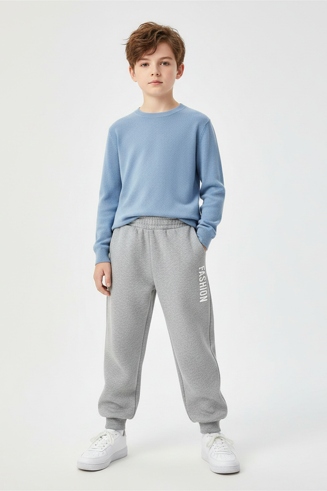 Pantalon Gris Jogging Lettres Imprimées Sport Décontracté - Molleton