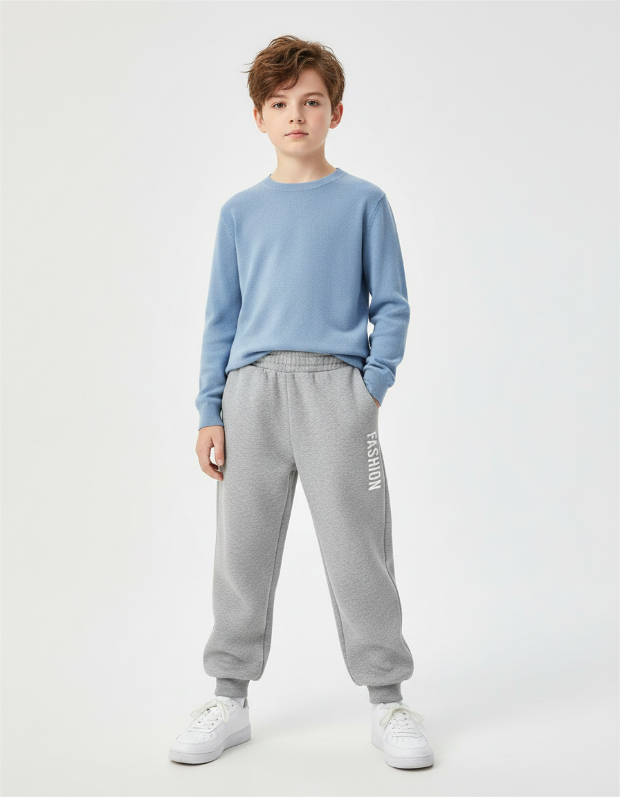 Pantalon Gris Jogging Lettres Imprimées Sport Décontracté - Molleton