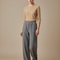 Pantalon Gris Ample Décontracté Molleton Doublé Femme