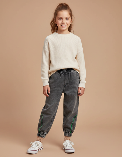 Pantalon Gris Fille Jean