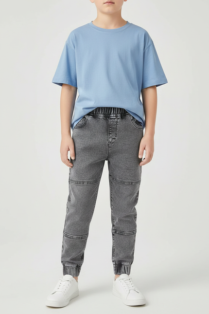 Pantalon Gris Jogger Décontracté Denim Enfant - Jean