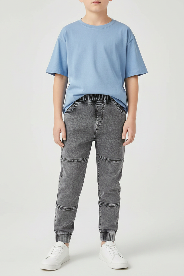 Pantalon Gris Jogger Décontracté Denim Enfant - Jean