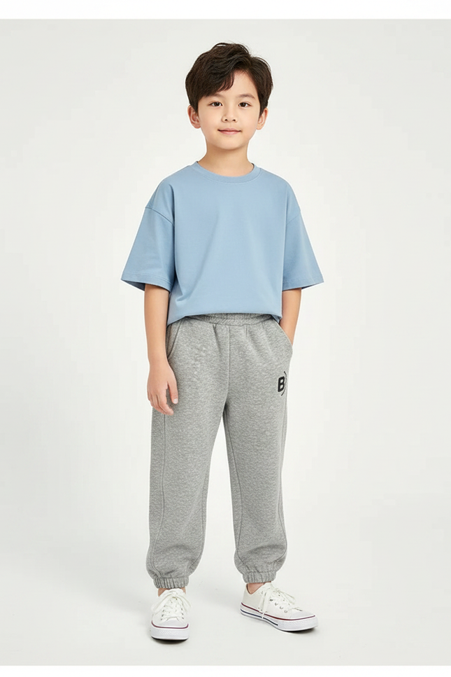 Pantalon Gris Molletonné Ample Sport Enfant