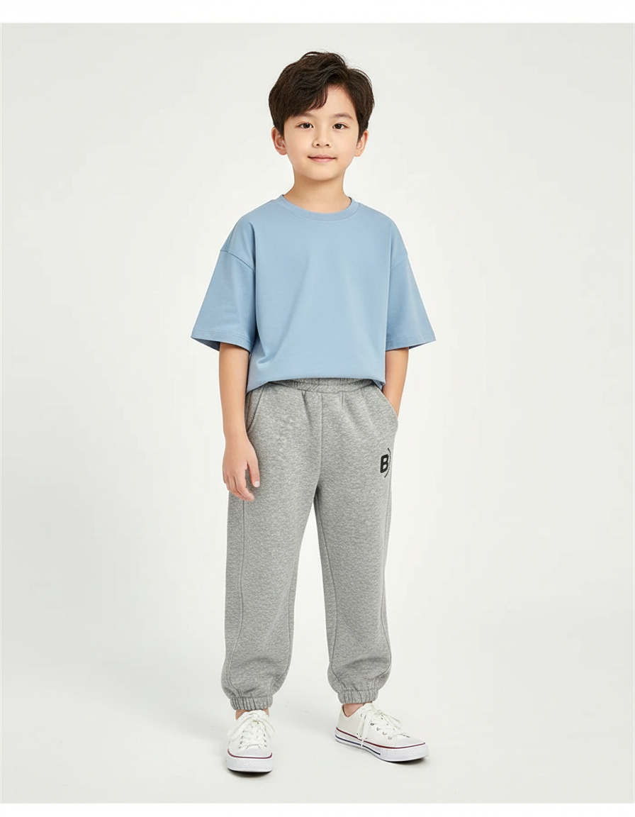 Pantalon Gris Molletonné Ample Sport Enfant