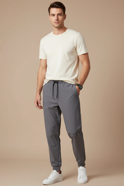Pantalon Gris Sport Jogging Homme Confortable - Polyester