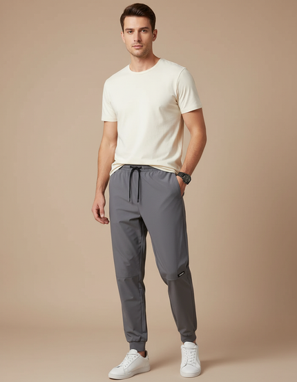 Pantalon Gris Sport Jogging Homme Confortable - Polyester