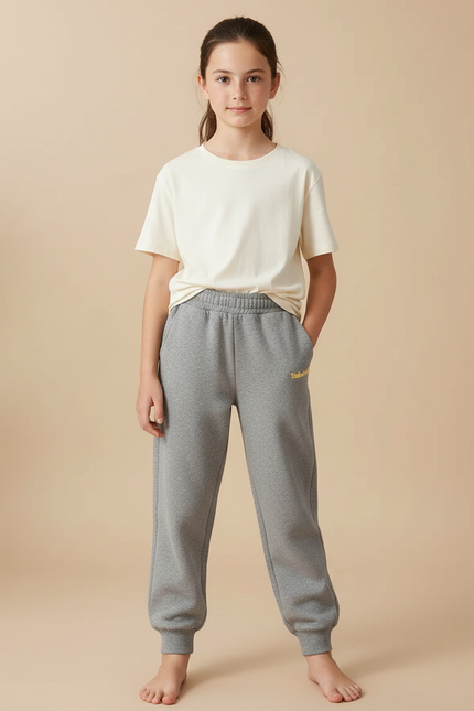 Pantalon Gris Jogging Molletonné Décontracté Enfant