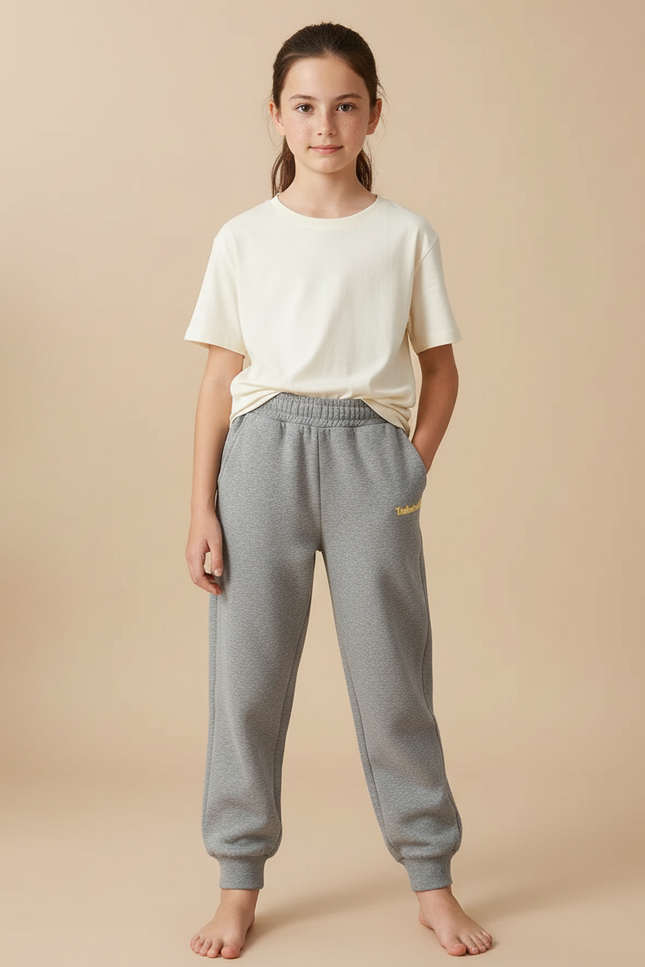 Pantalon Gris Jogging Molletonné Décontracté Enfant