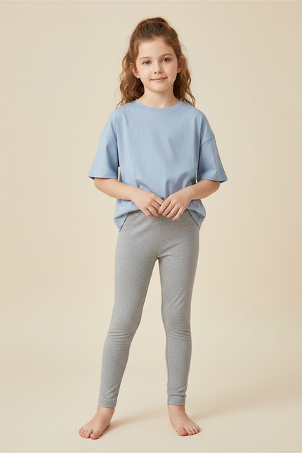 Pantalon Gris Enfant Coton Extensible Confortable