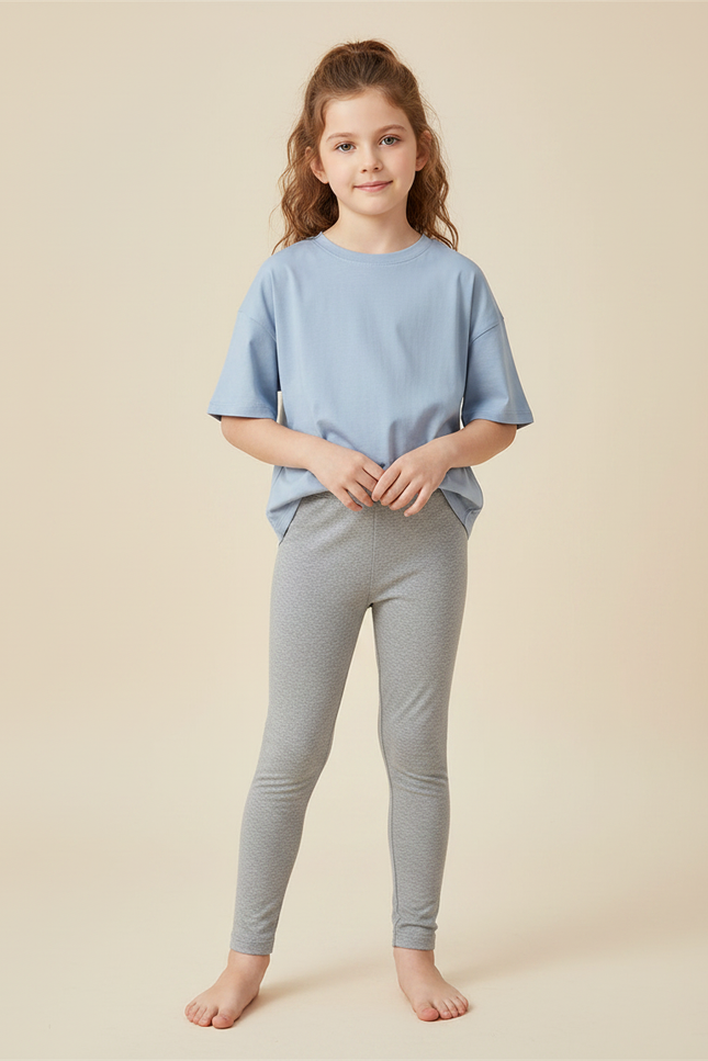 Pantalon Gris Enfant Coton Extensible Confortable