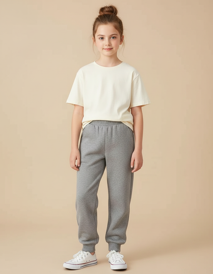 Pantalon Gris Molletonné Confortable Jogging Enfant