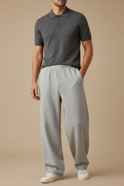 Pantalon Gris Ample Décontracté Sport Coton Homme - Molleton