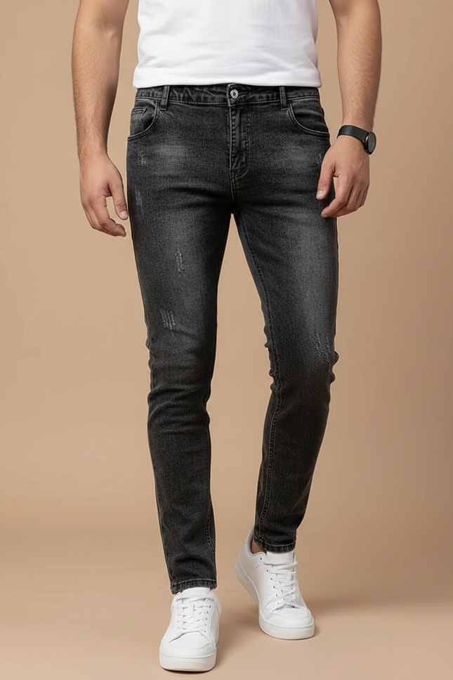 Pantalon Gris Slim Délavé Stretch Homme - Jean