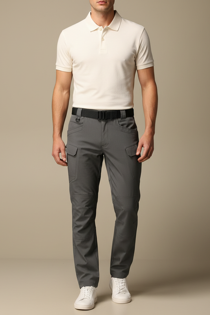 Pantalon Militaire Homme Gris - Polyester