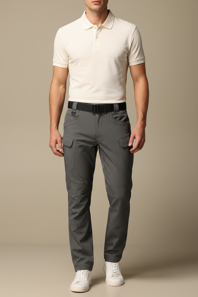 Pantalon Militaire Homme Gris - Polyester