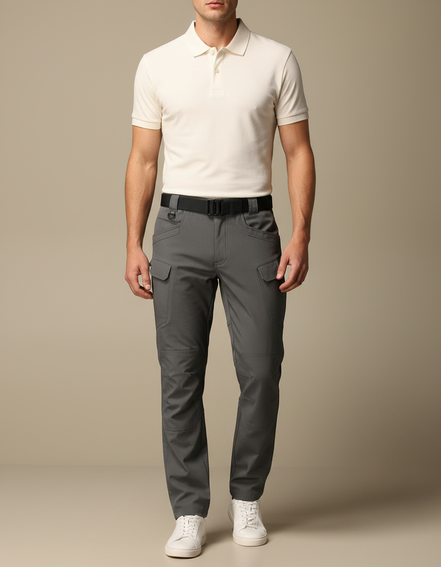Pantalon Militaire Homme Gris - Polyester
