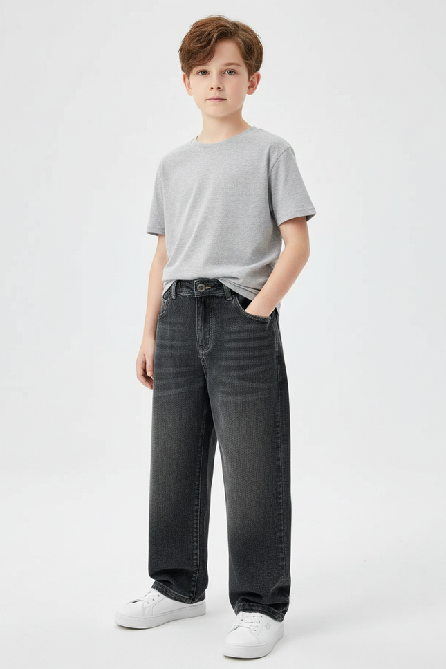 Pantalon Gris Décontracté Ample Enfant Garçon - Jean