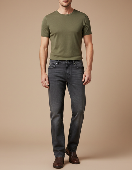 Pantalon Gris Jean Droit Classique Homme