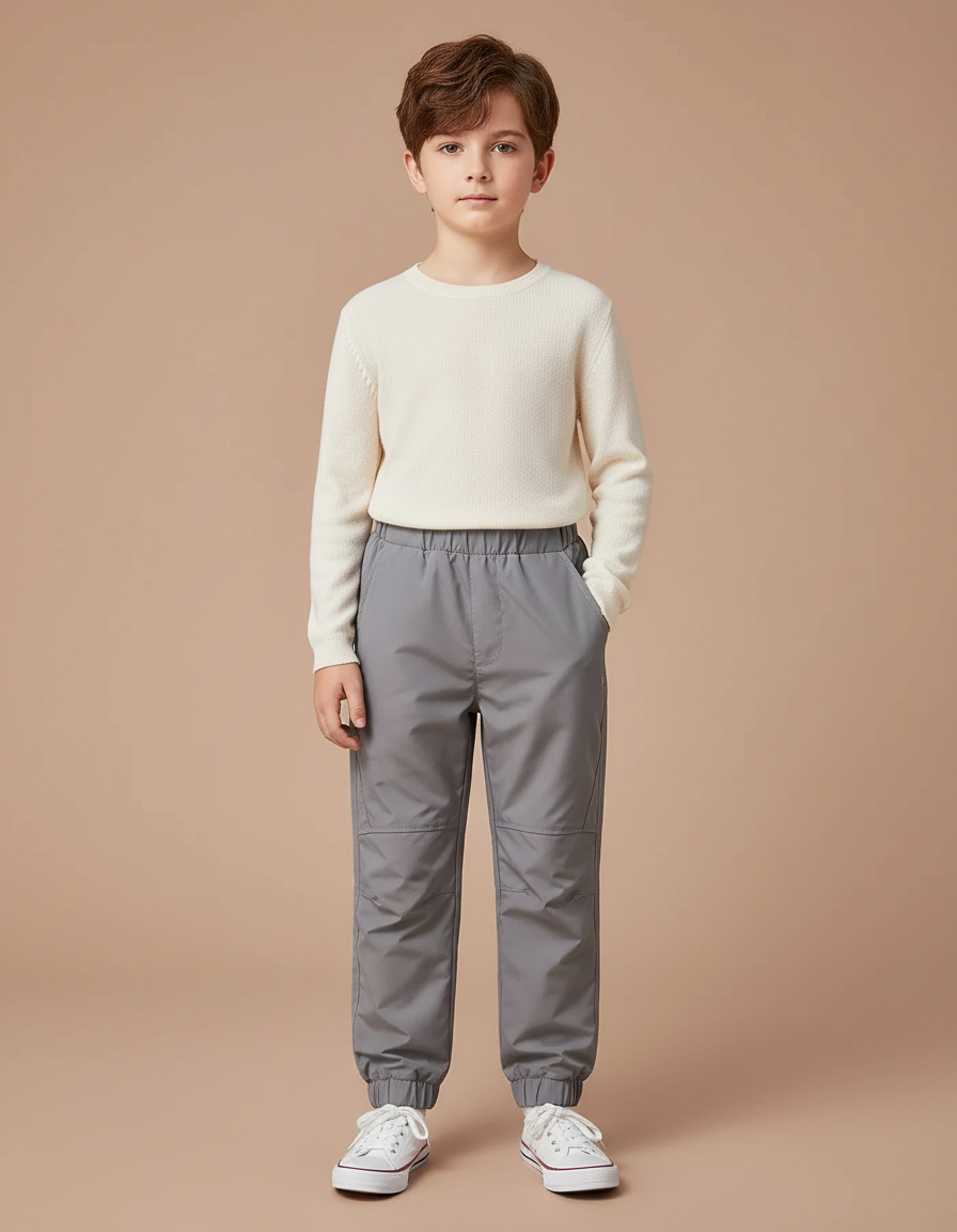 Pantalon Gris Garçon Sport Jogging Décontracté - Polyester