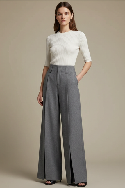 Pantalon Gris Pince - Laine