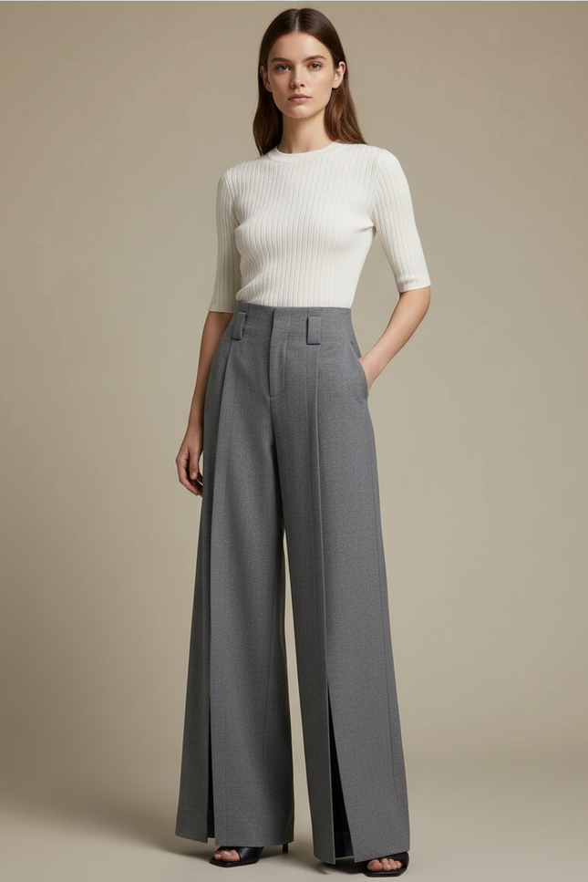 Pantalon Gris Pince - Laine