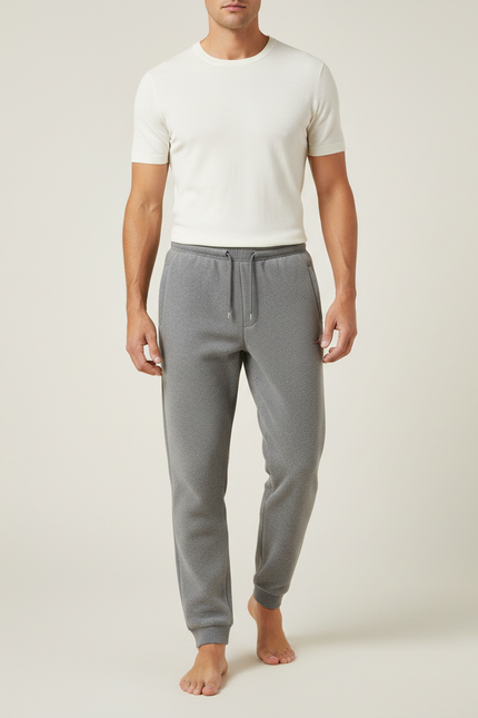 Pantalon Gris Molletonné, Décontracté, Homme, Confortable
