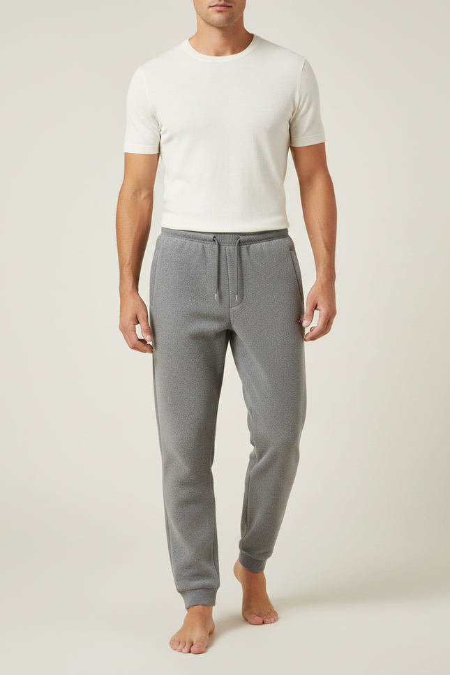 Pantalon Gris Molletonné, Décontracté, Homme, Confortable