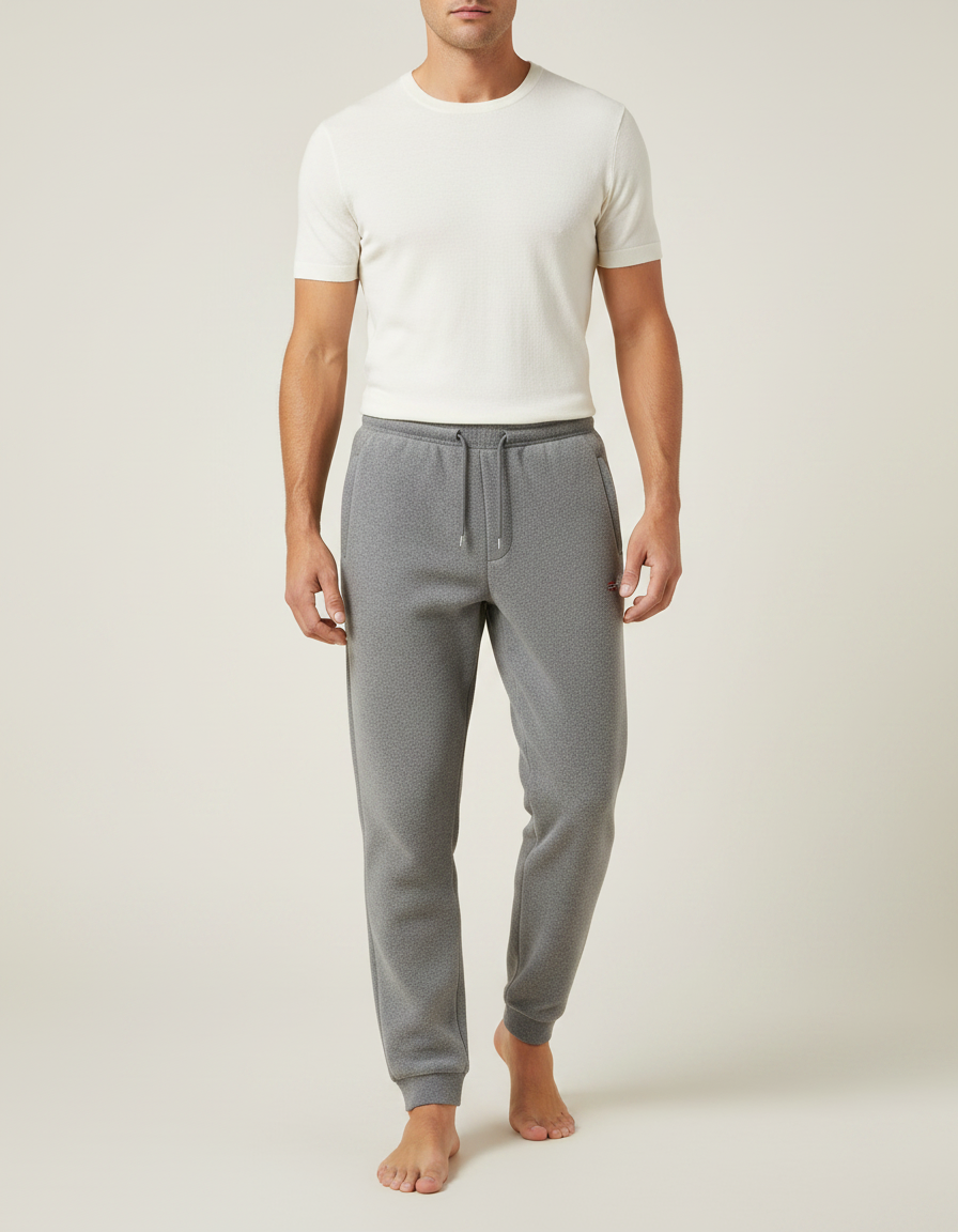 Pantalon Gris Molletonné, Décontracté, Homme, Confortable