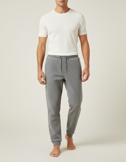 Pantalon Gris Molletonné, Décontracté, Homme, Confortable