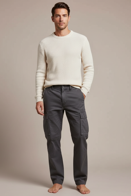 Pantalon De Travail Homme Gris - Toile