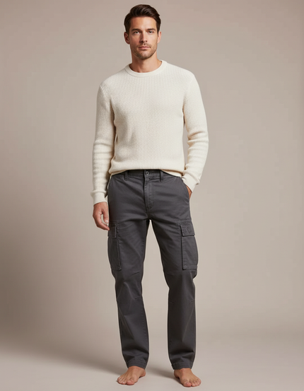 Pantalon De Travail Homme Gris - Toile