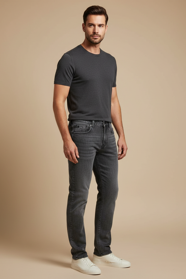 Pantalon Gris Denim Slim Fit Homme Élégant - Jean