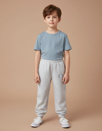Pantalon Gris Molletonné Enfant Sport Décontracté Éléphant