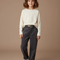 Pantalon Gris Côtelé Molletonné Enfant Ample Confortable - Cordé