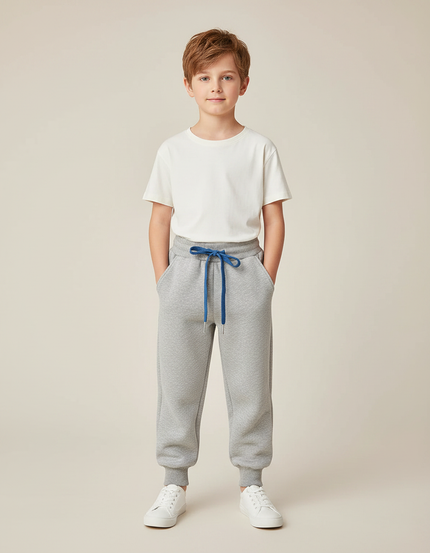 Pantalon Gris Molletonné Confortable Sport Enfant