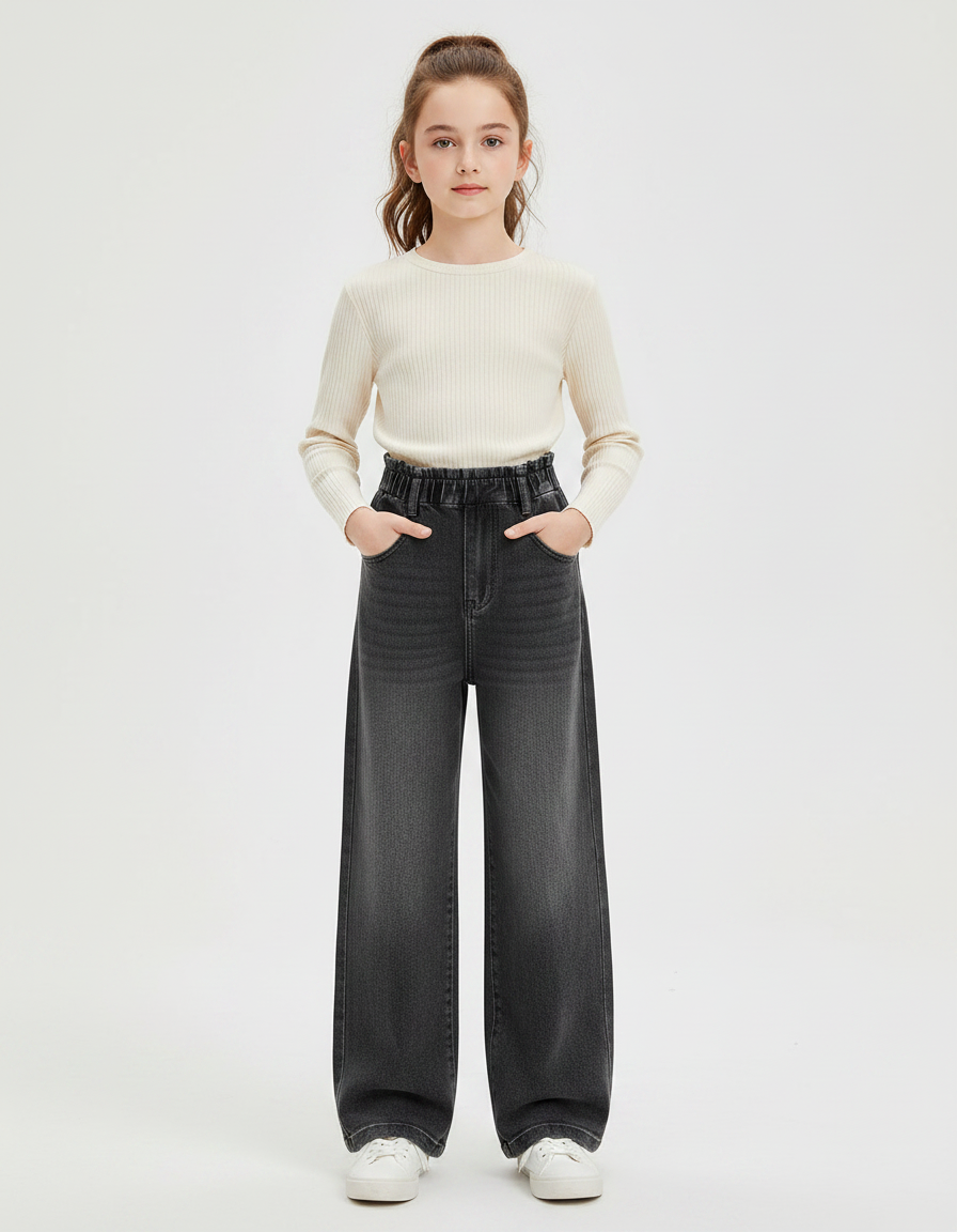 Pantalon Paper Bag Gris - Jean