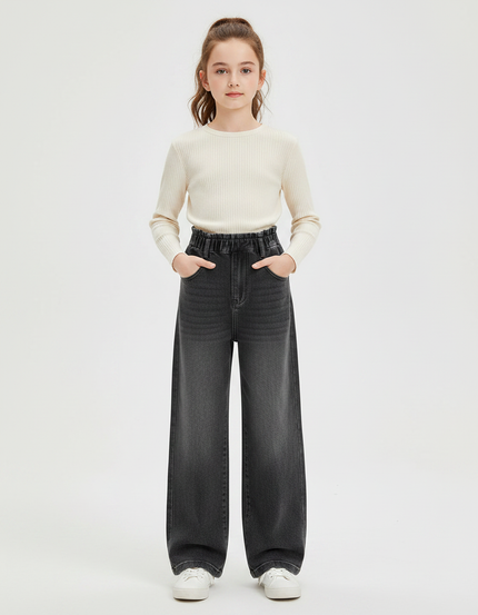 Pantalon Paper Bag Gris - Jean