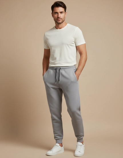 Pantalon Gris Homme Décontracté Molletonné Sportif