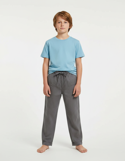 Pantalon Lin Gris Garcon