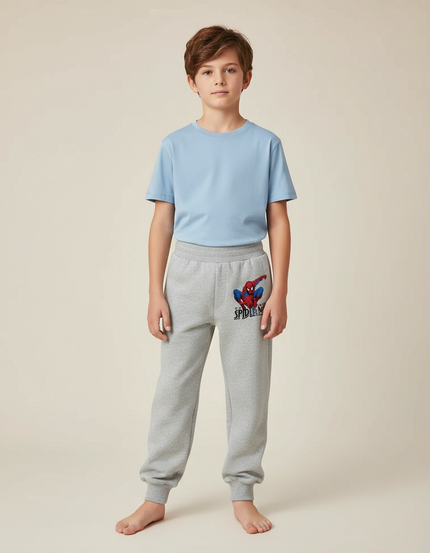 Pantalon Gris Molletonné Spiderman Enfant Sport