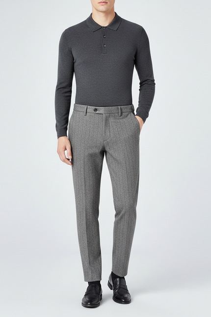 Pantalon Gris Habille Homme - Laine