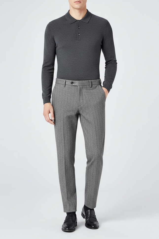 Pantalon Gris Habille Homme - Laine