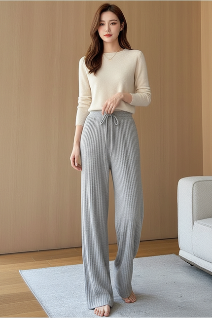 Pantalon Pyjama Gris Femme - Maille