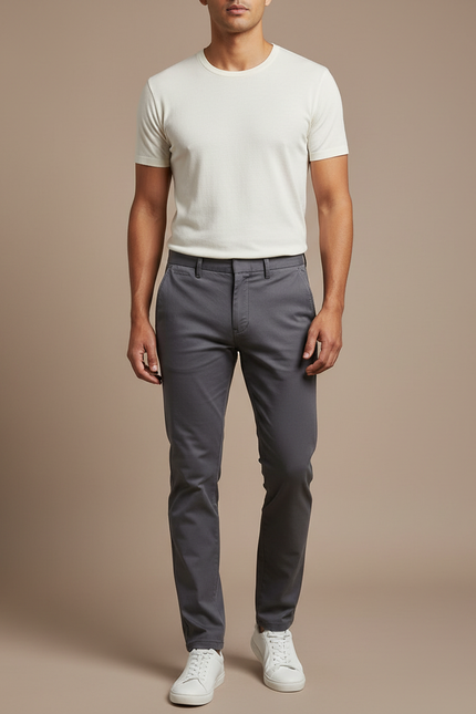Pantalon Skinny Homme Gris - Gabardine