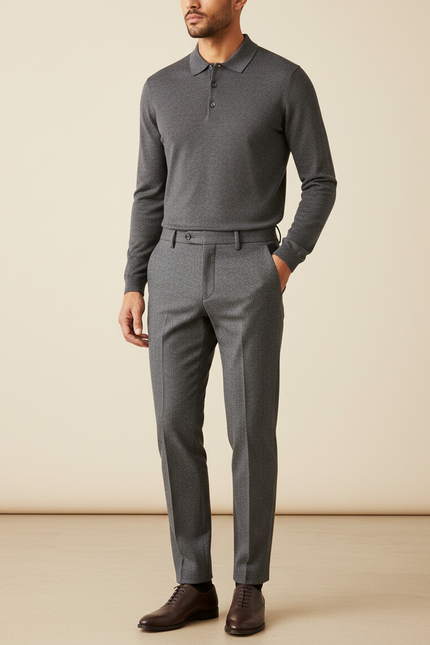 Pantalon De Costume Homme Gris - Laine