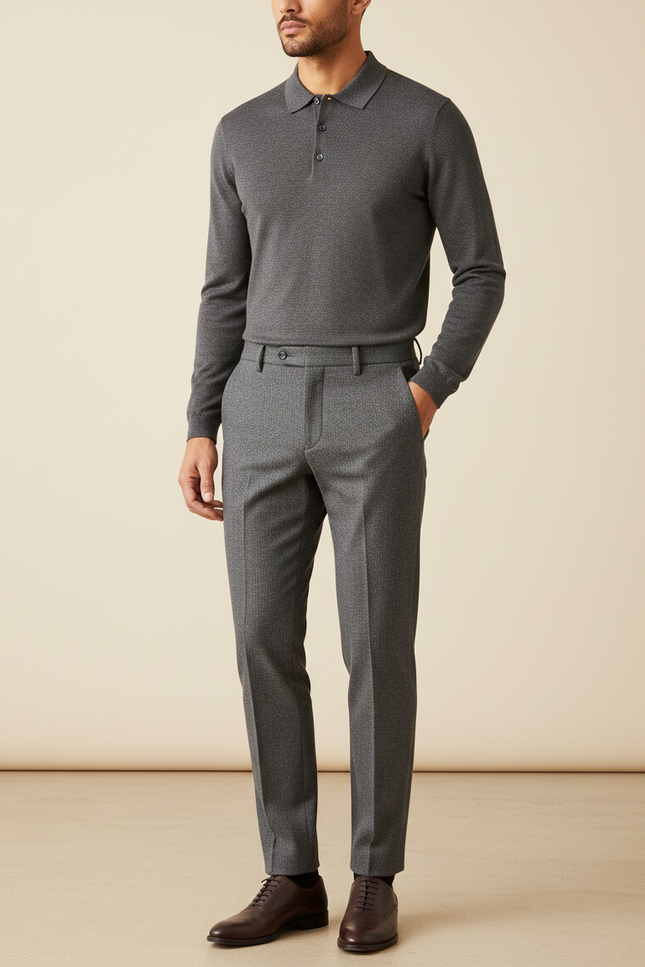 Pantalon De Costume Homme Gris - Laine