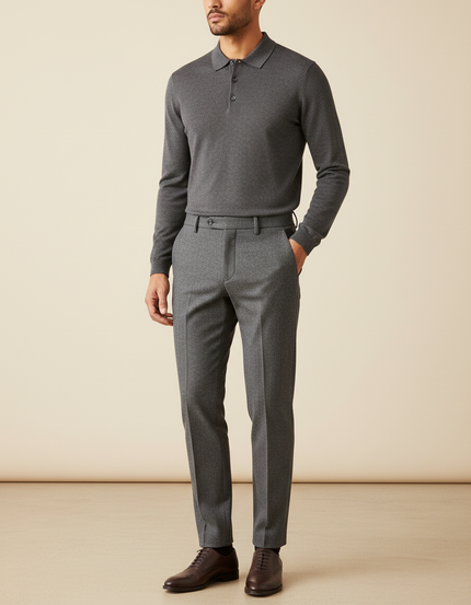 Pantalon De Costume Homme Gris - Laine